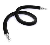 Aioneer Retractable Stanchion Posts with Silver Clasps, Queue Management Barrier Ropes for Crowd Control - Red for Events and Grand Openings-Black-0.6m