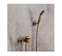 Aioneer Robinet De Baignoire Antique avec Douchette À Main, Système De Douche Mural en Laiton avec Mitigeur De Baignoire À Poignée Unique pour Salle De Bain, B-B