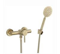 Aioneer Robinet De Baignoire en Laiton Brossé Doré avec Douchette, Mitigeur Mural Mural pour Salle De Bain