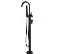 Aioneer Robinet De Baignoire Thermostatique Contemporain sur Pied, Ensemble De Robinetterie Multifonctionnelle en Laiton, Mitigeur De Douche sur Pied avec Douchette, Doré-Oil Rubbed Bronze