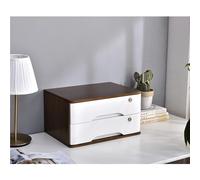Aioneer Rustic Solid Wood File Cabinet - 4-Drawer Desk Nizer for Office, Home & School - Secure Storage Box - Stylish Dresser Drawer Solution-C-2 Layer