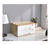 Aioneer Rustic Solid Wood File Cabinet - 4-Drawer Desk Nizer for Office, Home & School - Secure Storage Box - Stylish Dresser Drawer Solution-E-2 Layer
