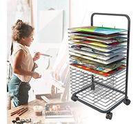 Aioneer Séchoir À Peinture Mobile en 3 Tailles, avec Étagères Métalliques, Support De Rangement Et De Séchage pour Œuvres d'art sur roulettes, Idéal pour Les Ateliers D'Artistes -25 Layer