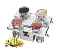 Aioneer Stainless Steel Oil Press Machine, 110V Commercial Home Use, Hot & Cold Dual Mode, Automatic Constant Temperature, Processing Capacity 12-25Kg/H for Sesame Coconut Walnut