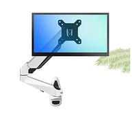 Aioneer Support de bureau réglable pour un seul écran, bras long, ressort à gaz, support mural pour écrans de 15 à 27 pouces, hauteur ergonomique réglable, White-C