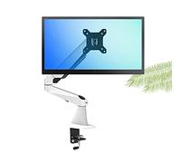 Aioneer Support de bureau réglable pour un seul écran, bras long, ressort à gaz, support mural pour écrans de 15 à 27 pouces, hauteur ergonomique réglable, blanc A