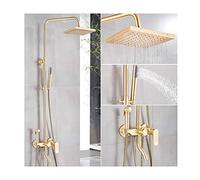 Aioneer Système De Douche avec Eau Chaude Et Froide, Robinetterie De Douche Dorée Brossée Multifonction, Ensemble Combiné De Douche À Poignée Unique avec Pommeau De Douche, Douch-Shower Faucet Type B