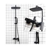 Aioneer Système De Douche avec Robinetterie Murale Multifonctionnelle pour Eau Chaude Et Froide, Comprenant Pommeau De Douche, Douchette À Main Et Bec De Baignoire, Finition Or B-Matte Black