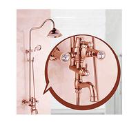 Aioneer Système De Douche Rose Doré De 20 Cm avec Robinetterie Murale Eau Chaude Et Froide. Ensemble De Douche Multifonction Comprenant Un Bec De Baignoire, Une Pomme De Douche E