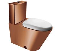 Aioneer Toilettes commerciales en acier inoxydable 304 avec réservoir d'eau, siphon haute efficacité, double chasse d'eau, siège de toilette compact 3 L/6 L, convient pour les restaurants, A, B (A)