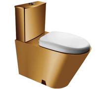 Aioneer Toilettes commerciales en acier inoxydable 304 avec réservoir d'eau, siphon haute efficacité, double chasse d'eau, siège de toilette compact 3 L/6 L, convient pour les restaurants, A, B (B)