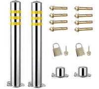Aioneer Traffic Delineator Post Delineator Safety Cone Post Caution Cones Traffic Delineator Posts with Detachable Base, Outdoor Stainless Steel Rustproof Parking Bollard Post Dr-2 Pack-110m/43in