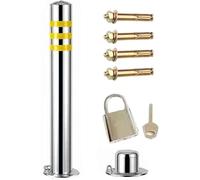 Aioneer Traffic Delineator Post Delineator Safety Cone Post Caution Cones Traffic Delineator Posts with Detachable Base, Outdoor Stainless Steel Rustproof Parking Bollard Post Dr-1 Pack-115cm/45.2in