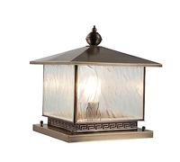 Aioneer Waterproof Outdoor Post Light Yard Entry Pillar Lamp Landscape Courtyard Column Headlights Villa Gate Garden Patio Path Street Lantern to Pursue Happiness-B-25 * 28cm