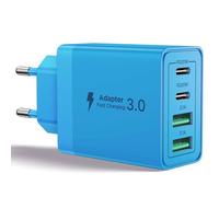 Aioneus Chargeur USB C, 40W 4 Port Prise USBC Chargeur Rapide iPhone, 3.1A PD+QC Type C Adaptateur Multi Secteur Chargeur pour iPhone16 15 14 13 12 11 Pro Max X XS XR 8 7 6S Plus Mini SE,iPad,Samsung