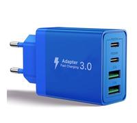 Aioneus Chargeur USB C, 40W 4 Port Prise USBC Chargeur Rapide iPhone, 3.1A PD+QC Type C Adaptateur Multi Secteur Chargeur pour iPhone16 15 14 13 12 11 Pro Max X XS XR 8 7 6S Plus Mini SE,iPad,Samsung