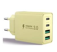 Aioneus Chargeur USB C, 40W 4 Port Prise USBC Chargeur Rapide iPhone, 3.1A PD+QC Type C Adaptateur Multi Secteur Chargeur pour iPhone16 15 14 13 12 11 Pro Max X XS XR 8 7 6S Plus Mini SE,iPad,Samsung