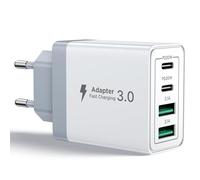 40W Chargeur Rapide USB C,4-Ports Chargeur USB Multiple avec PD et QC3.0, USBC Prise Adaptateur Secteur Compatible avec iPhone ect