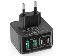 Aioneus Chargeur USB C, 40W Chargeur Rapide iPhone 4 Port Prise USBC, Multiple USB C PD+QC Type C Adaptateur pour iPhone 16 15 14 13 12 11 Pro Max X XS XR 8 7 6S Plus Mini SE, iPad,Samsung Galaxy