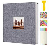 AIOR Album Photo Adhesif DIY Traditionnel Scrapbook 40 Pages, Scrapbooking Album Mariage Livre d'or, Idee Cadeau Original pour Valentin De Noël Anniversaire (Gris)