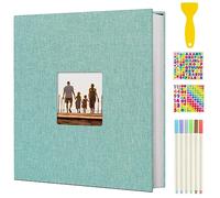 AIOR Album Photo Adhesif DIY Traditionnel Scrapbook 40 Pages, Scrapbooking Album Mariage Livre d'or, Idee Cadeau Original pour Valentin De Noël Anniversaire (Turquoise)