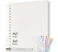 AIOR Album Photo Scrapbooking 21x21cm, Livre Fait à La Main DIY Album Spirale 40 Pages, Cadeaux Pour Bebe Enfant Mariage Voyage Festival L'Obtention Du DiplôMe (Blanc)