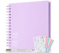 AIOR Album Photo Scrapbooking 21x21cm, Livre Fait à La Main DIY Album Spirale 40 Pages, Cadeaux Pour Bebe Enfant Mariage Voyage Festival L'Obtention Du DiplôMe (Violet)