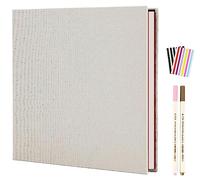 AIOR Album Photo Traditionnel DIY Scrapbook Adhesif 20 Feuilles (40 Pages), Scrapbooking Album Mariage Livre d'or, Idee Cadeau Original pour Valentin De noël Anniversaire, Beige (28x27cm)