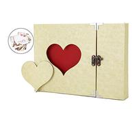 AIOR Album Photo Traditionnel, Rétro Scrapbook de Bricolage avec Serrure 60 Pages (30 Feuilles), Livre d'or Mariage, Album Photo Adhesif, Cadeau Anniversaire Femme, Idée Cadeau Couple, Beige