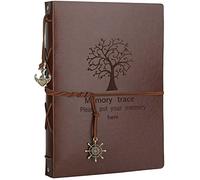 AIOR Album Photos Scrapbooking, Vintage Traditionnel Scrapbook Pages Noires Mariage Livre Photo en Cuir, Cadeau Original Fete de Meres Maitresse D'école Femme Noel Valentin Anniversaire, Arbre