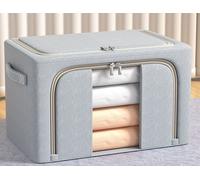 AIORBER Boîte de rangement,pliable,avec cadre en acier et fenêtre,en tissu oxford,grande capacité,pour vêtements,jouets,60x42x40cm,Gris