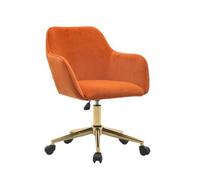 AIORBER Chaise de bureau, chaises, recouvertes de velours, socles dorés, réglable en hauteur, pivotant à 360°, roulettes anti-rayures, pour bureau & études, 58 x 58 x 86 cm