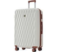 AIORBER Ensemble de valises, ensemble M-L-XL, barres de traction télescopiques, roues silencieuses 360° grandes, avec 2 roues à frein, légères,matériau ABS, sangles croisées, blanc