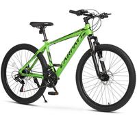 AIORBER Hardtail, 26 pouces, avec dérailleur 21 vitesses & fourche suspendue, cadre aluminium, passage de câbles intégré, 85% prémonté,pour trail & outdoor, vert