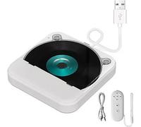 AIORBER Lecteur CD de voiture externe portable, son HIFI, connexion USB, sans vibrations, plug & play, lecteur DVD, 13,3 x 13,3 x 2,5 cm, Blanc