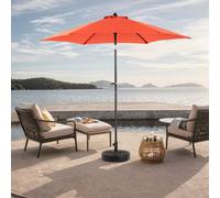 AIORBER Parasol, Outdoor Parasol, avec manivelle sans support, 100 % polyester, pliable des deux côtés, 12 baleines en acier, pour jardin & piscine