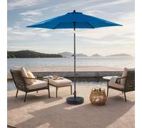 AIORBER Parasol, Outdoor Parasol, avec manivelle sans support, 100 % polyester, pliable des deux côtés, 12 baleines en acier, pour jardin & piscine