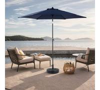 AIORBER Parasol, Outdoor Parasol, avec manivelle sans support, 100 % polyester, pliable des deux côtés, 12 baleines en acier, pour jardin & piscine