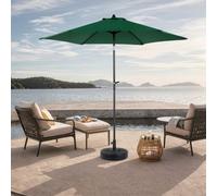 AIORBER Parasol, Outdoor Parasol, avec manivelle sans support, 100 % polyester, pliable des deux côtés, 12 baleines en acier, pour jardin & piscine