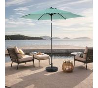 AIORBER Parasol, Outdoor Parasol, avec manivelle sans support, 100 % polyester, pliable des deux côtés, 12 baleines en acier, pour jardin & piscine