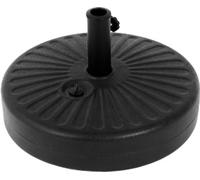 AIORBER Pied de parasol, rond, diamètre de mât de 35 à 48mm, à remplir de sable, d'eau, en plastique, avec 2 vis réglables, noir