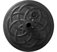 AIORBER Pied de parasol, rond, diamètre de mât de 38 à 48mm, à remplir de sable, d'eau, en plastique, avec 2 vis réglables, noir