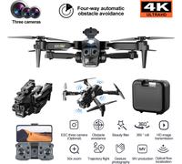 AIORBER RC drone avec caméra avec trois caméras 4K drone mini RC quadricoptère avec contrôle gestuel 2 batteries sac de rangement, drone pour enfants