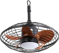 AIORBER Ventilateur de plafond, montage sur perche, avec 18W LED & télécommande,Vitesse du vent réglable, avec suspension & crochet, pavillon de terrasse extérieur