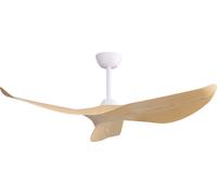 AIORBER Ventilateur de plafond, ventilateur à 6 vitesses, 52 pouces, moteur DC réversible, pale ABS, avec télécommande, pour chambre à coucher, 132x132x30cm, blanc