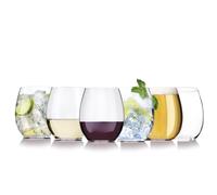AIOS Lot de 4 verres à vin/eau incassables en Tritan sans BPA 380 ml