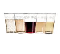 AIOS Lot de 50 verres à vin sans pied écologiques en plastique recyclé à la maison Capacité jusqu'à bord 300 ml