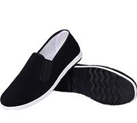 AioTio Chaussures Traditionnelles Chinoises Traditionnelles de Beijing Kung Fu Chaussures Tai Chi Semelle en Caoutchouc Unisexe Noir(225mm 35EU)