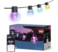 AIOU-Eufy Outdoor String Lights E10,96Ft With 30 Smart Rgbww Led Bulbs,Endless Ai Light Themes For Christmas Decorations,Ip65 Waterproof For Patio,Fence,Balcony,Link With Cameras,Voice & App C