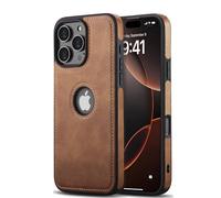 AIOVETEAB Cuir Coque pour iPhone 16 Pro,Premium PU Cuir, Classique De Luxe, Etui Protection élégante Et Fine Ultra-Mince Coque Compatible avec iPhone 16 Pro (6,3 Pouces, 2024) - Marron